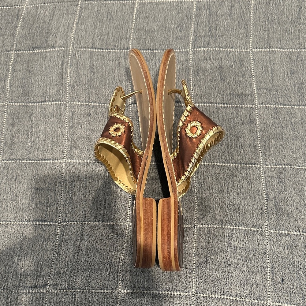 Brown and Gold Jack Roger’s Sandals. - Picture 2 of 4